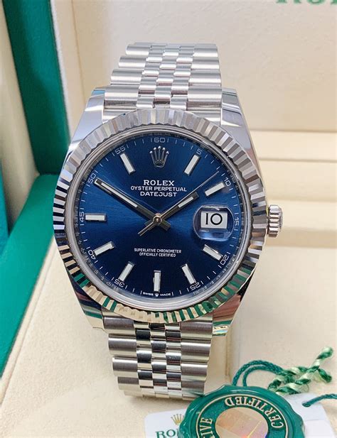 datejust rolex blue dial|rolex datejust 41mm pre owned.